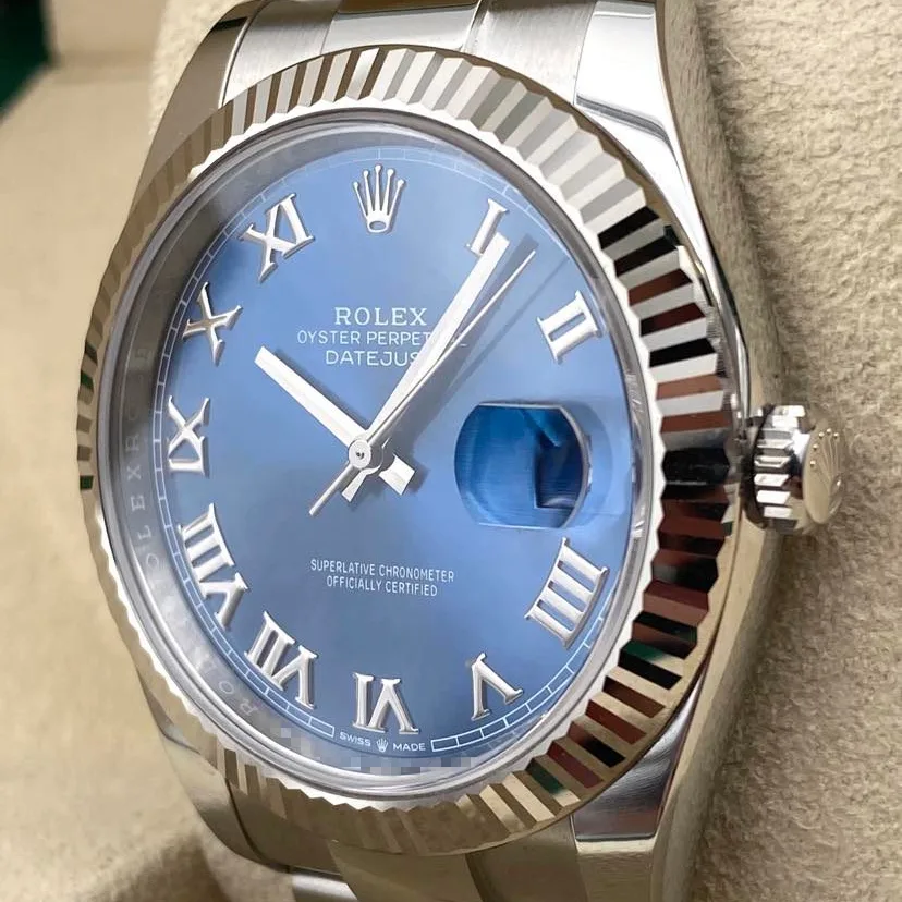 2022 Rolex Datejust 41 Fluted / Blue / Roman / Oyster 126334-0025 Listing Image 2