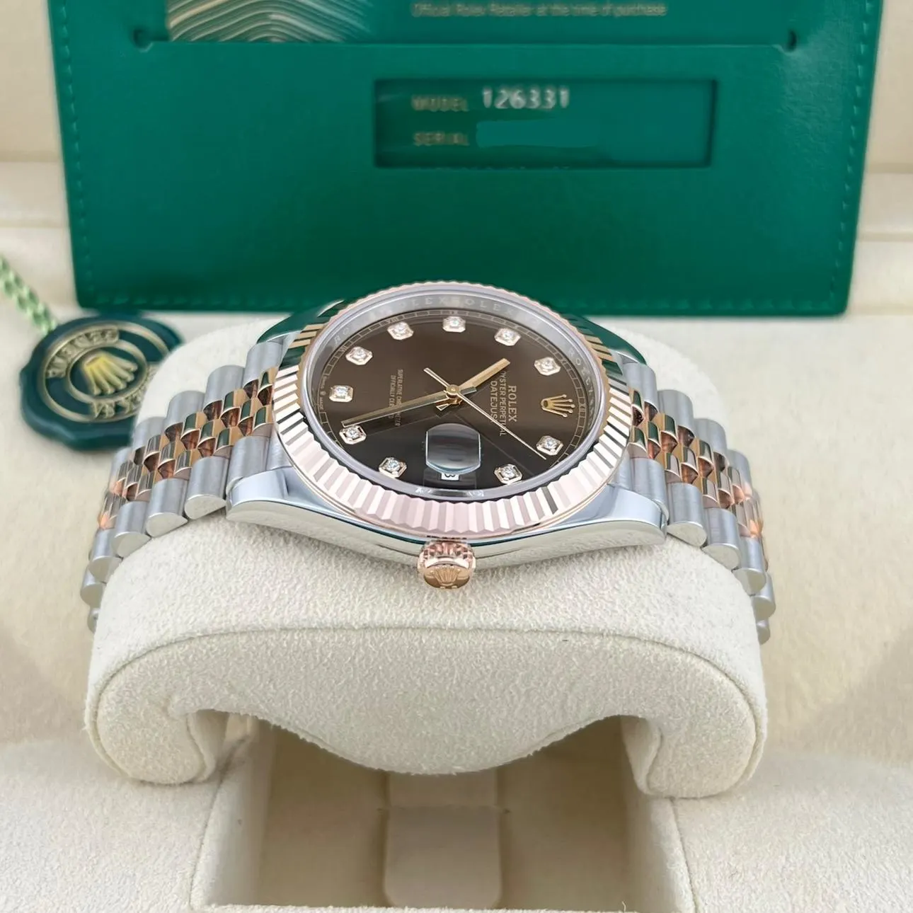 2023 Rolex Datejust 41 Two-Tone / Fluted / Chocolate / Diamond-Set / Jubilee 126331-0004 Listing Image 3