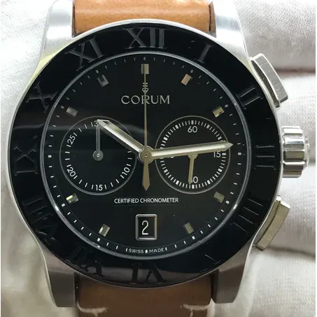 2011 Corum Romvlvs Chronograph 44 Steel / PVD-Steel / Black / Strap 984.715.98/0F01 BN77