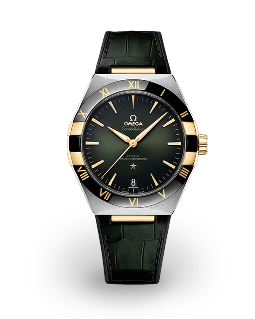 Omega constellation master chronometer 41 two tone ceramic green