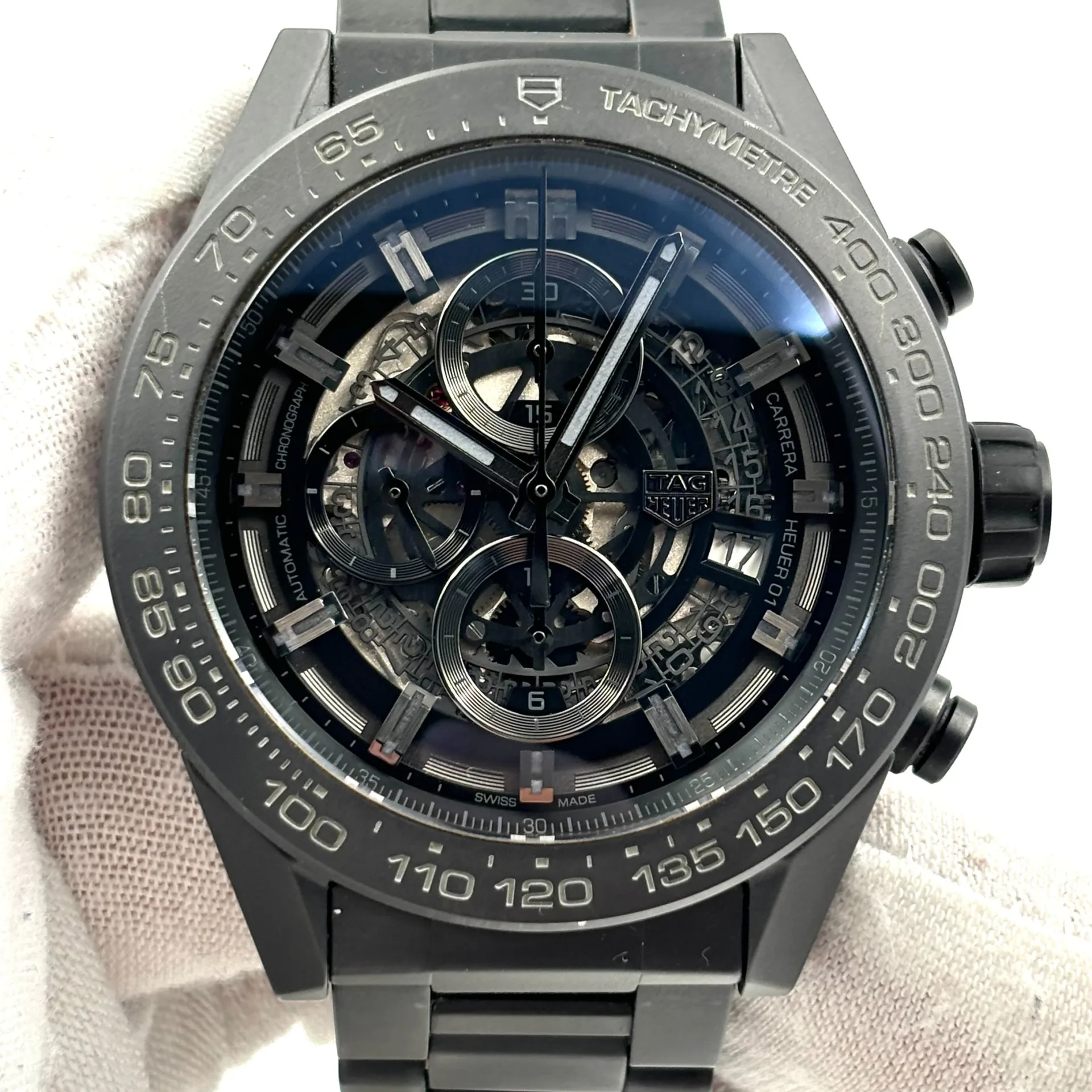 Tag Heuer Carrera Calibre Heuer 01 45 Ceramic / Skeleton / Bracelet CAR2A91.BH0742