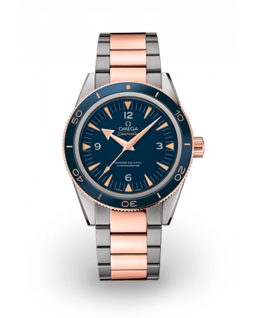 Omega Seamaster 300 Master Co-Axial Titanium / Sedna Gold / Blue / Bracelet 233.60.41.21.03.001  Model Image