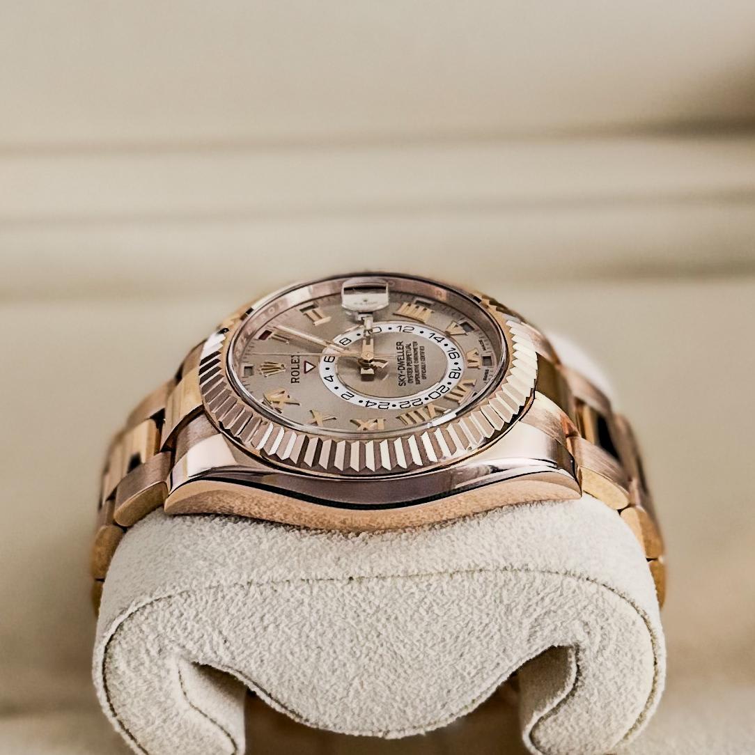 Rolex Sky-Dweller Rose Gold / Sundust / Roman / Oyster 326935-0004