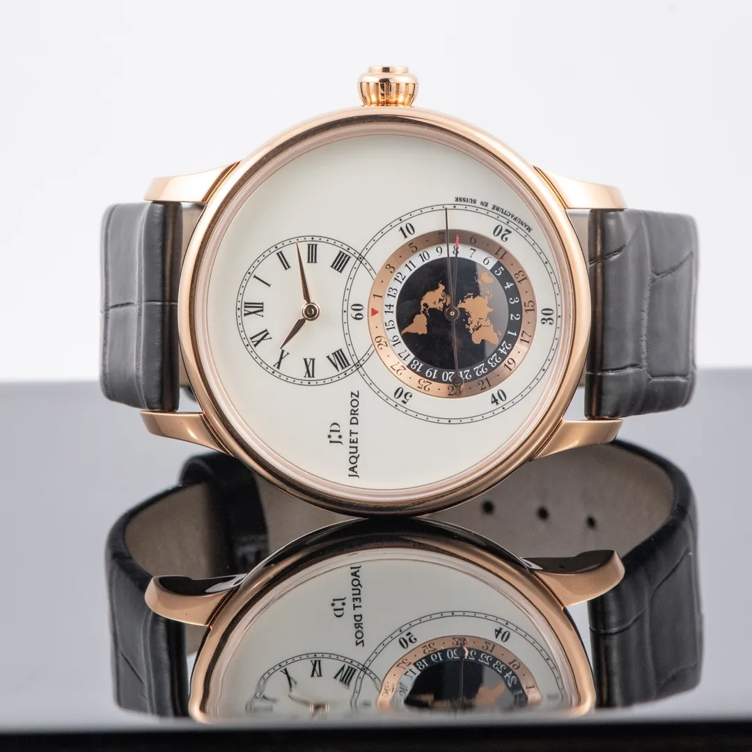 Jaquet Droz Grande Seconde Dual Time 43 Rose Gold / Ivory / Roman / Strap J016033201