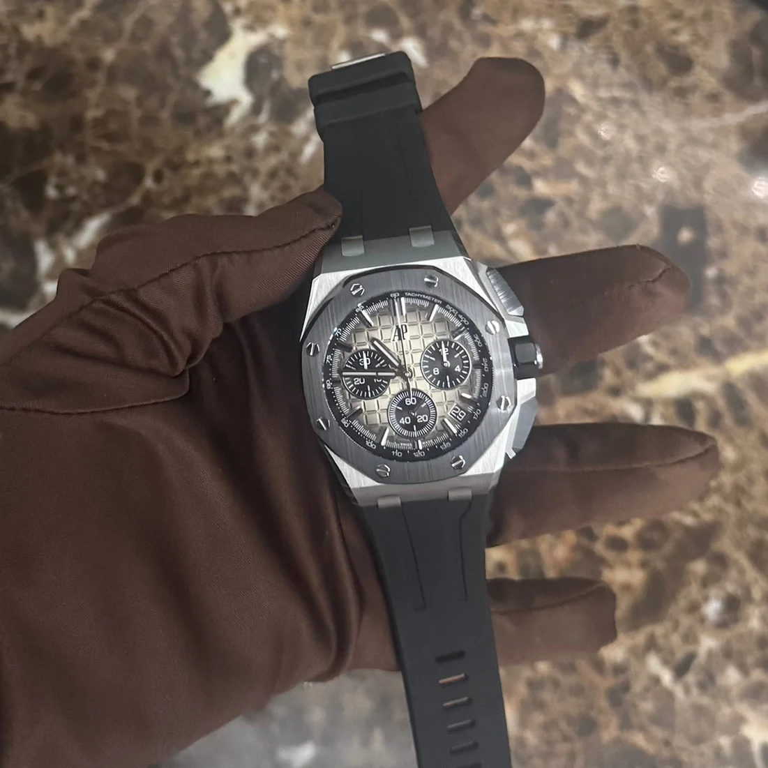 2021 Audemars Piguet Royal Oak Offshore Chronograph 43 Steel / Ceramic / Smoked Taupe / Rubber 26420SO.OO.A600CA.01