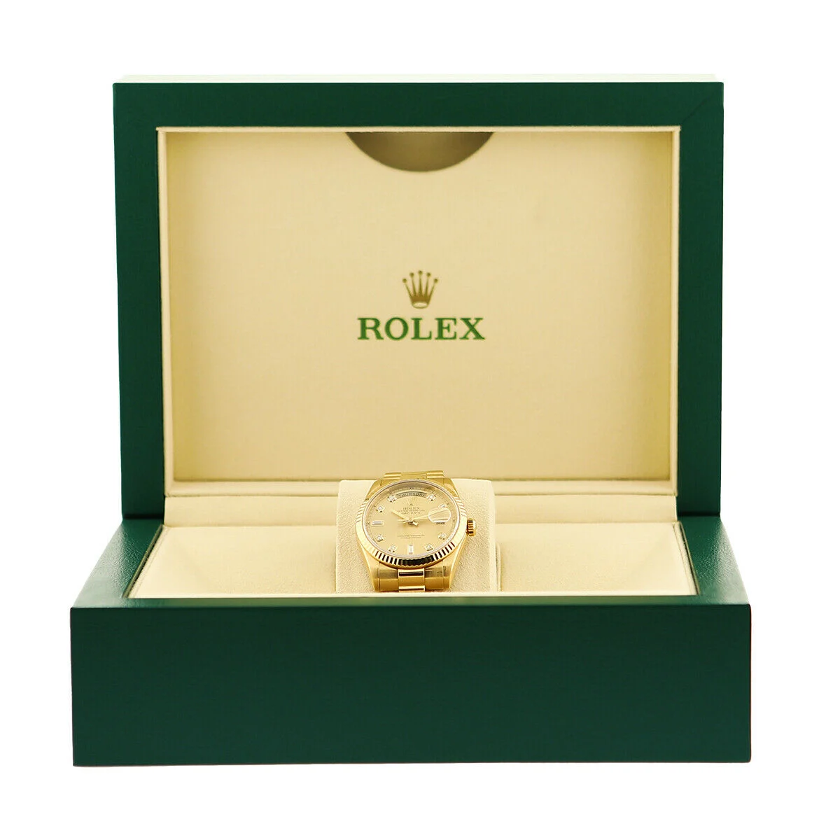 2003 Rolex Day-Date 36 Yellow Gold / Fluted / Champagne / Roman / President 118238-0108 Listing Image 3