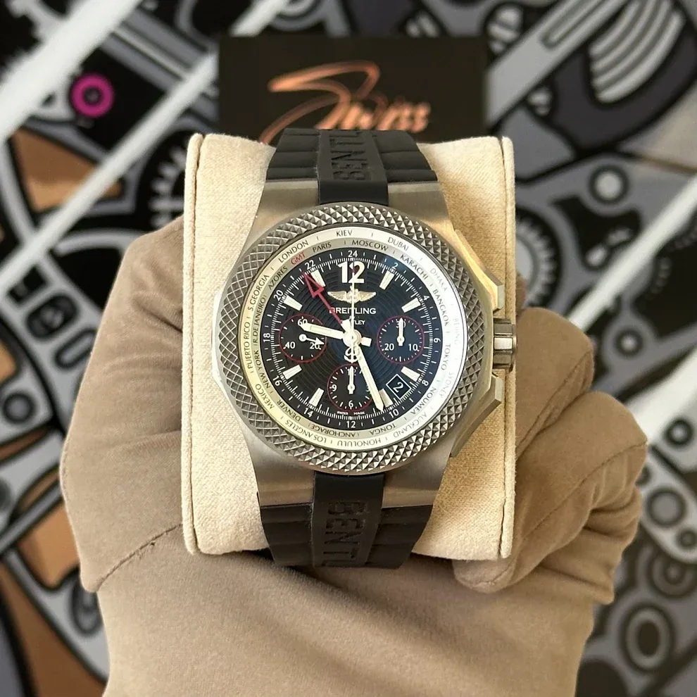 Breitling Breitling for Bentley GMT Light Body B04 S 45 Titanium / Black Royal Ebony / Arabic / Strap EB043335/BD78