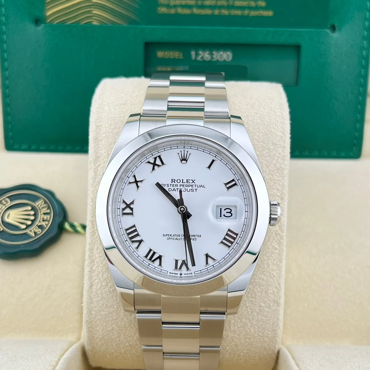 2025 Rolex Datejust 41 Smooth / White / Roman / Oyster 126300-0015 Listing Image 2