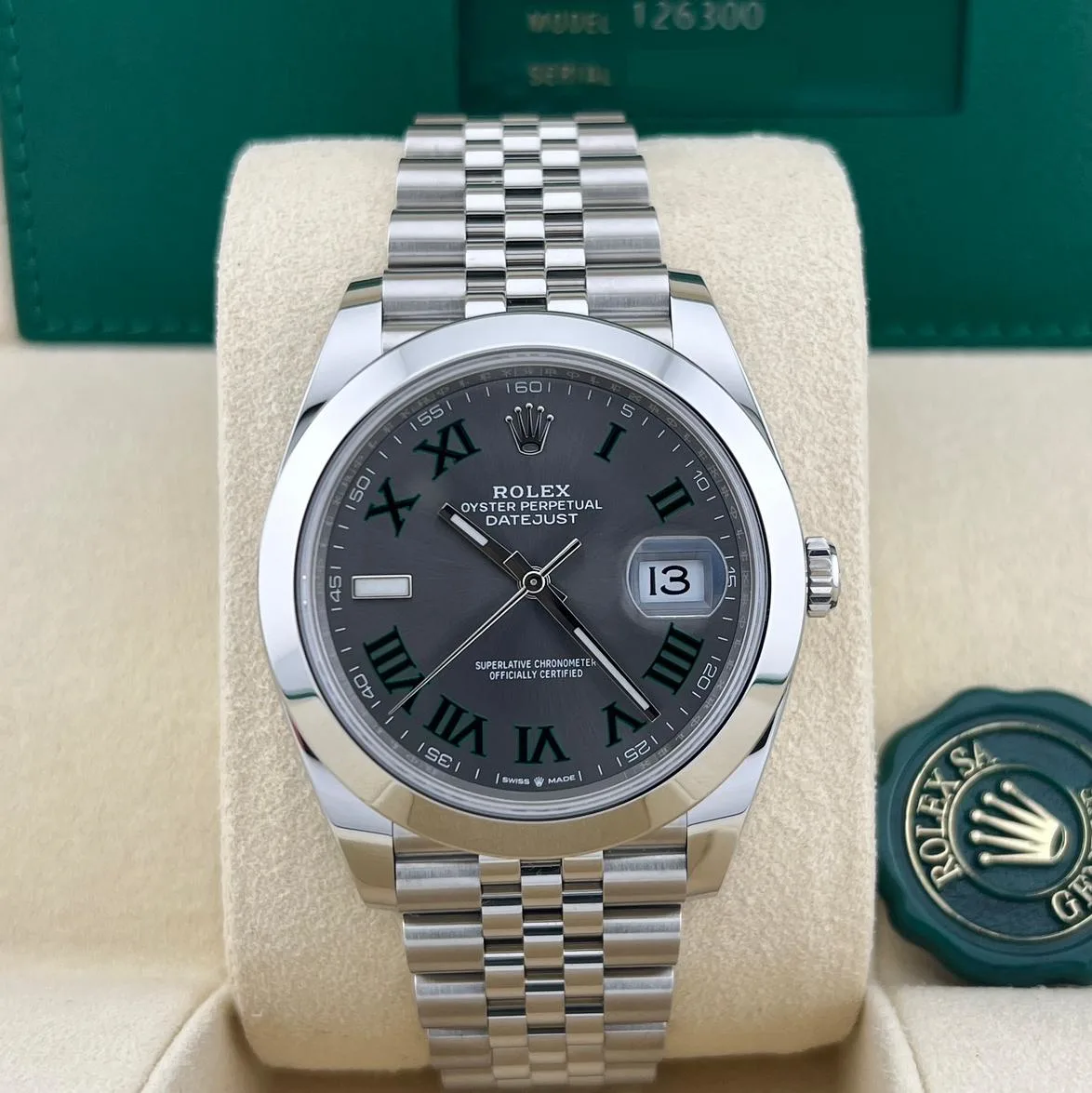 2023 Rolex Datejust 41 "Wimbledon" / Smooth / Jubilee 126300-0014 Listing Image 1