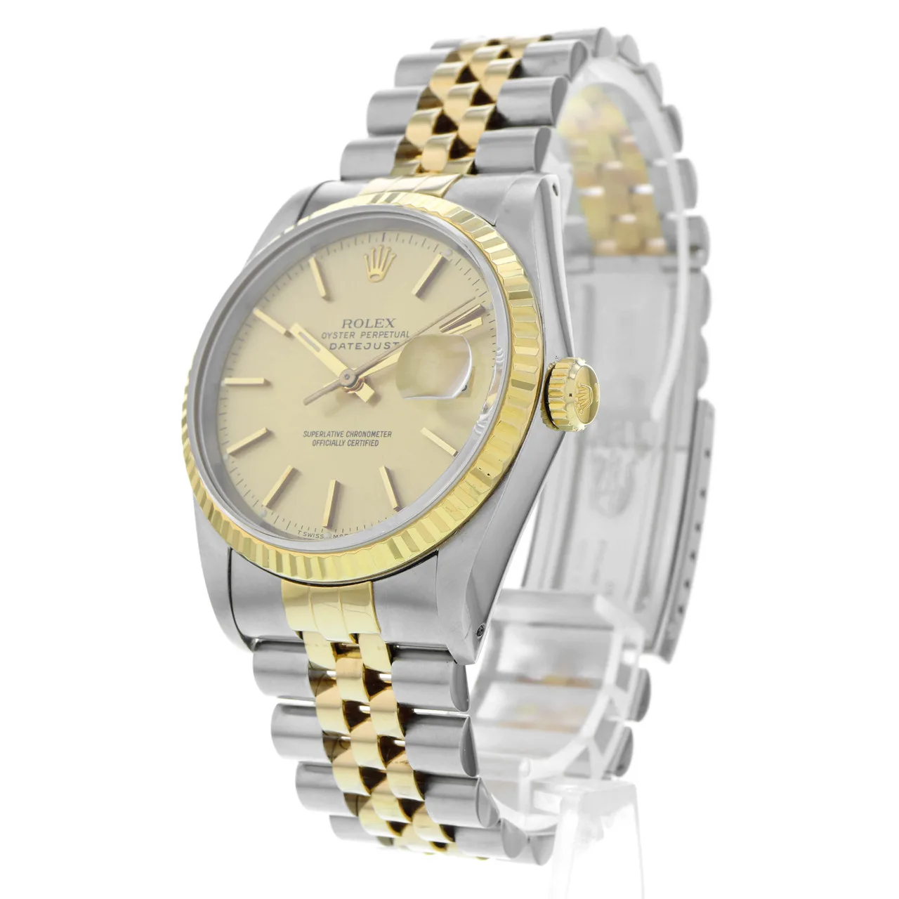 1990 Rolex Datejust 36 Two-Tone / Fluted / Champagne / Jubilee 16233 Listing Image 2