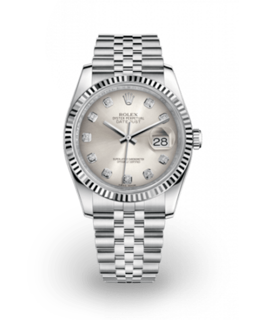 Rolex Datejust 36 Fluted / Silver / Diamond-Set / Jubilee 116234-0084  Model Image