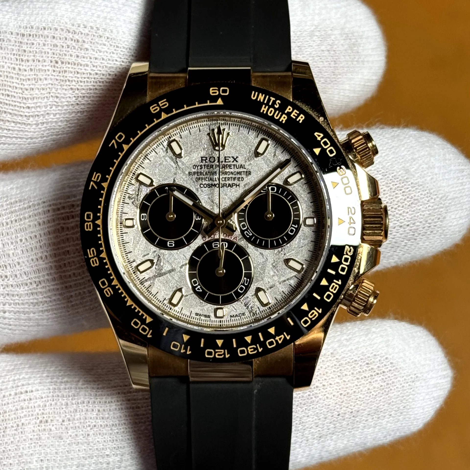 2022 Rolex Daytona Yellow Gold / Ceramic / Meteorite / Oysterflex 116518LN-0076