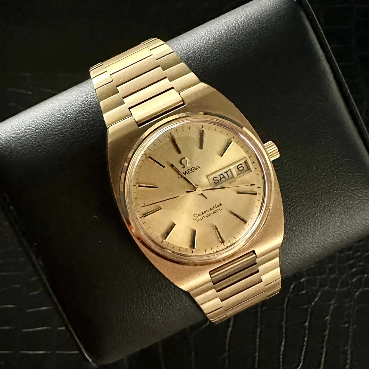 Omega Seamaster 35 Gold Plated Steel / Golden / Bracelet 166.0216.1