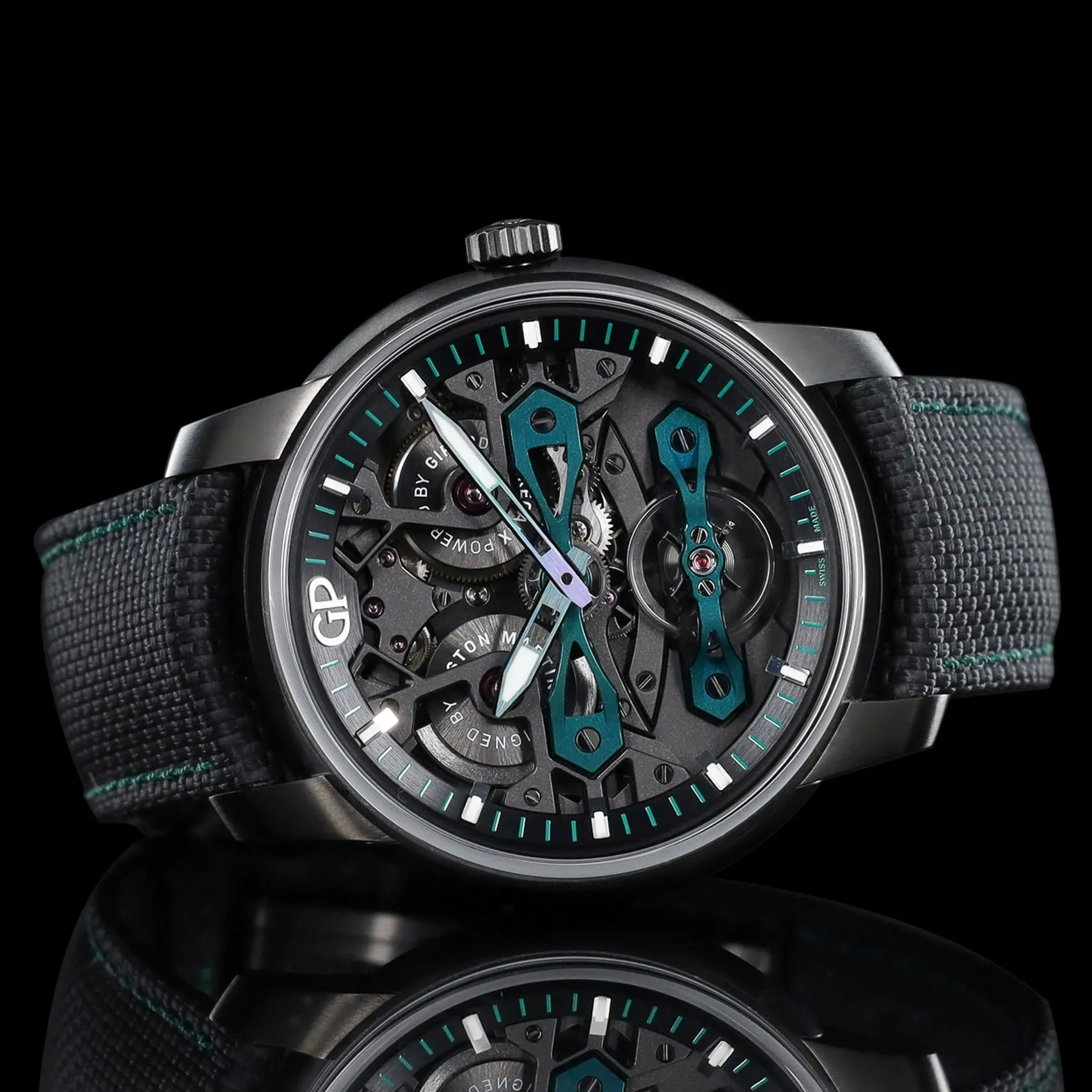 2025 Girard-Perregaux Neo Bridges Aston Martin Edition 45 Titanium DLC / Skeletonized / Strap - Limited to 250 Pieces 84000-21-3236-5CX