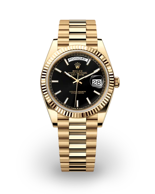 Rolex Day-Date 40 Yellow Gold / Fluted / Black / President 228238-0067  Model Image