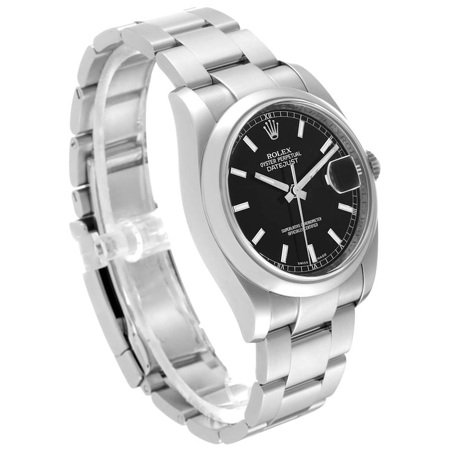 Rolex Datejust 36 Smooth / Black / Oyster 116200-0059