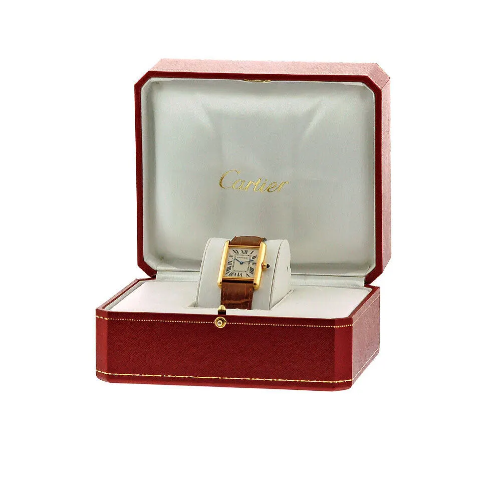 Cartier Tank Louis Large Yellow Gold / Silvered / Roman / Strap W1529756 Listing Image 3
