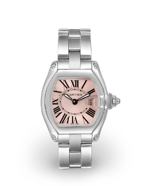 Cartier Roadster 30 Steel Pink Bracelet W62017V3 Watches Bezel