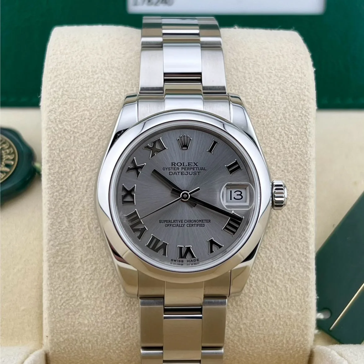 2015 Rolex Datejust 31 Steel / Smooth / SIlvered / Roman / Oyster 178240-0006 Listing Image 1