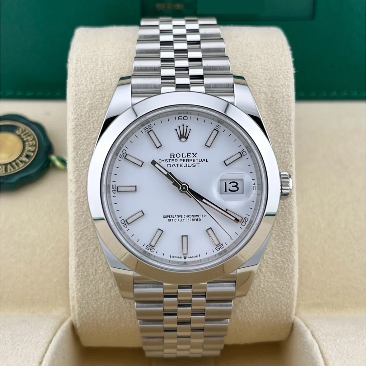 2024 Rolex Datejust 41 Smooth / White / Jubilee 126300-0006 Listing Image