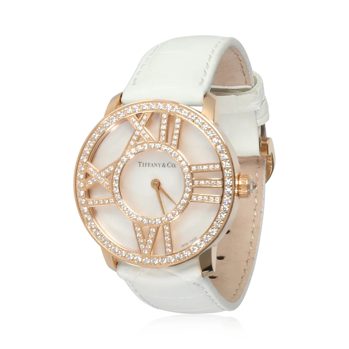 Tiffany Atlas Cocktail 30 Rose Gold / Diamond-Set / MOP / Strap Z1901.10.30E91A40B