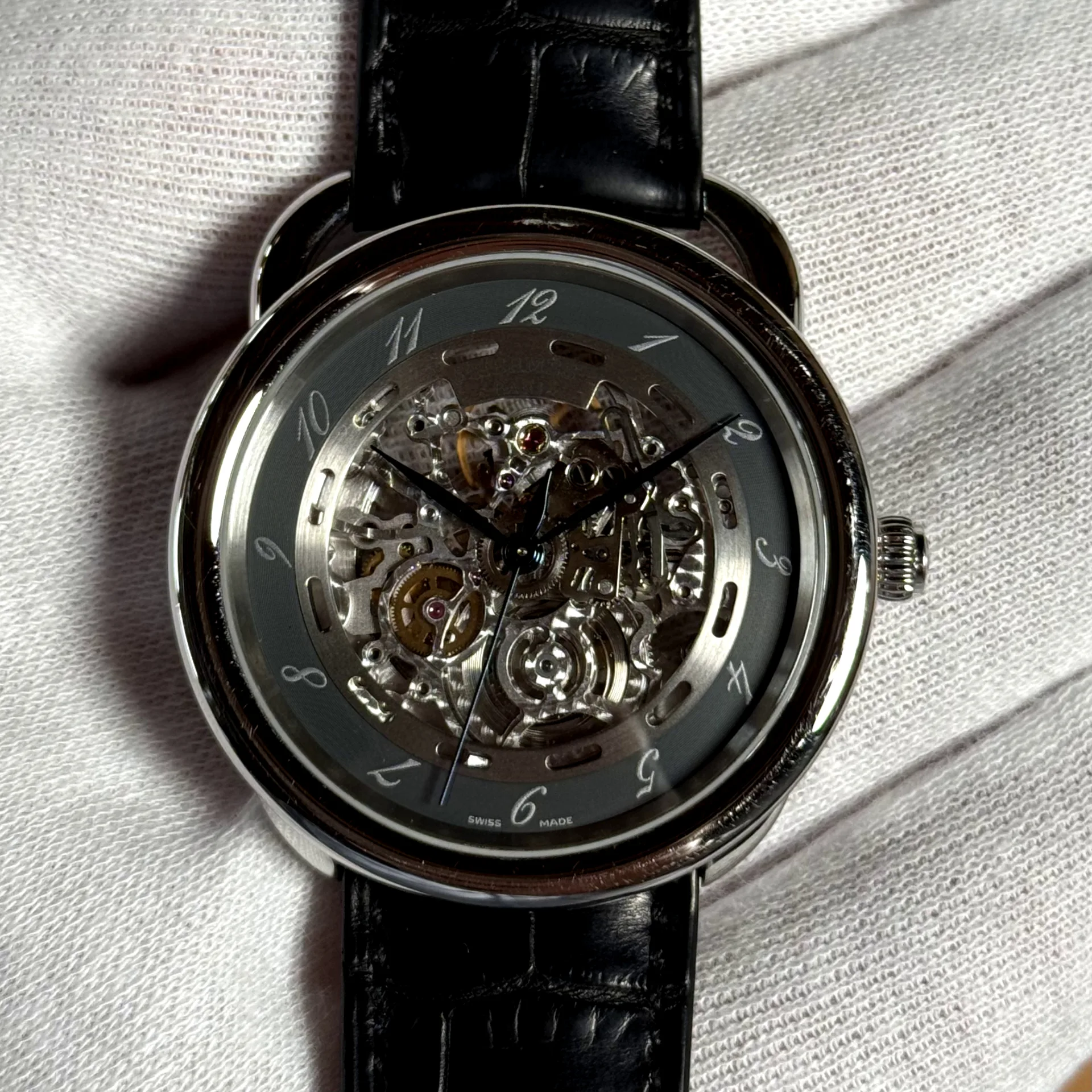 Hermès Arceau Squelette 41 Steel / Skeletonized / Arabic W035080WW00