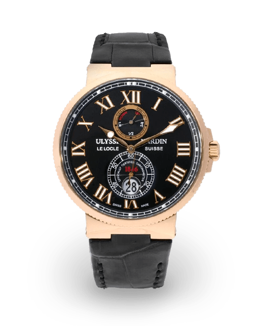 Ulysse Nardin Maxi Marine Chronometer 43 Rose Gold Black Roman