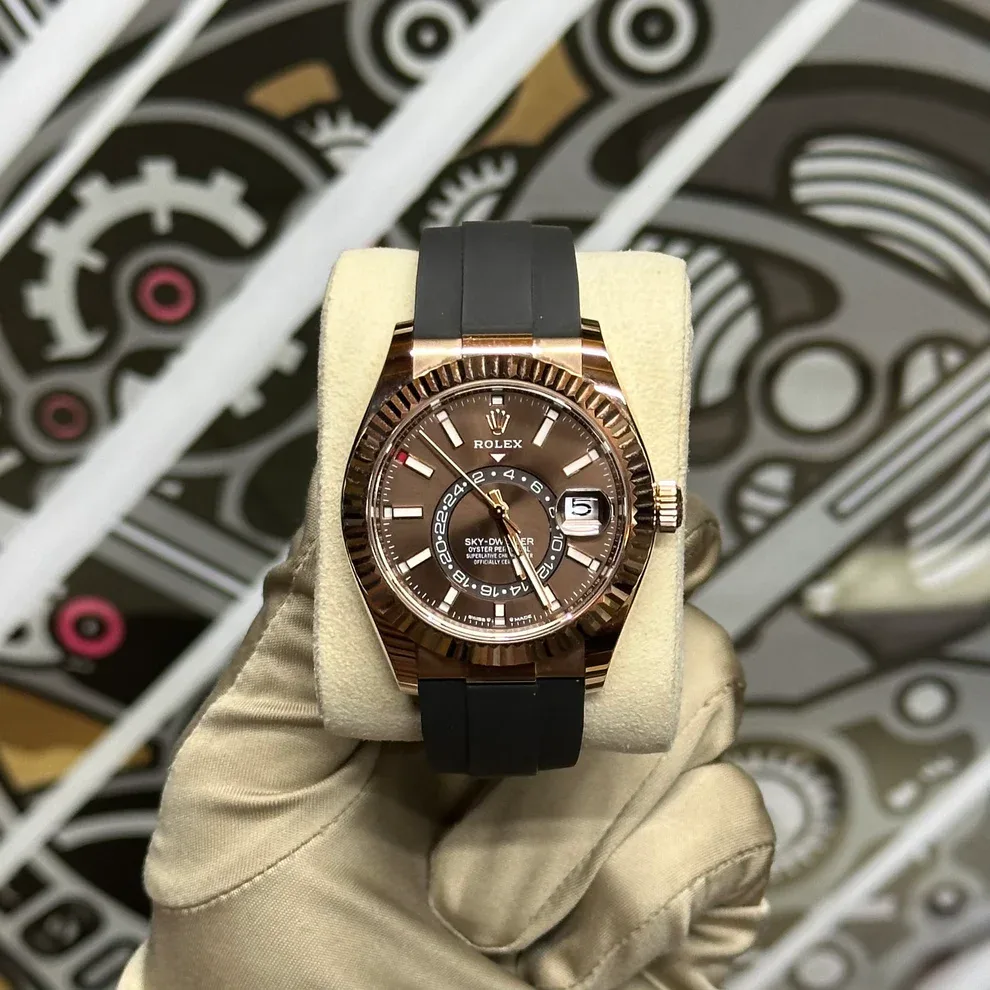 2024 Rolex Sky-Dweller Rose Gold / Chocolate / Oysterflex 336235-0002