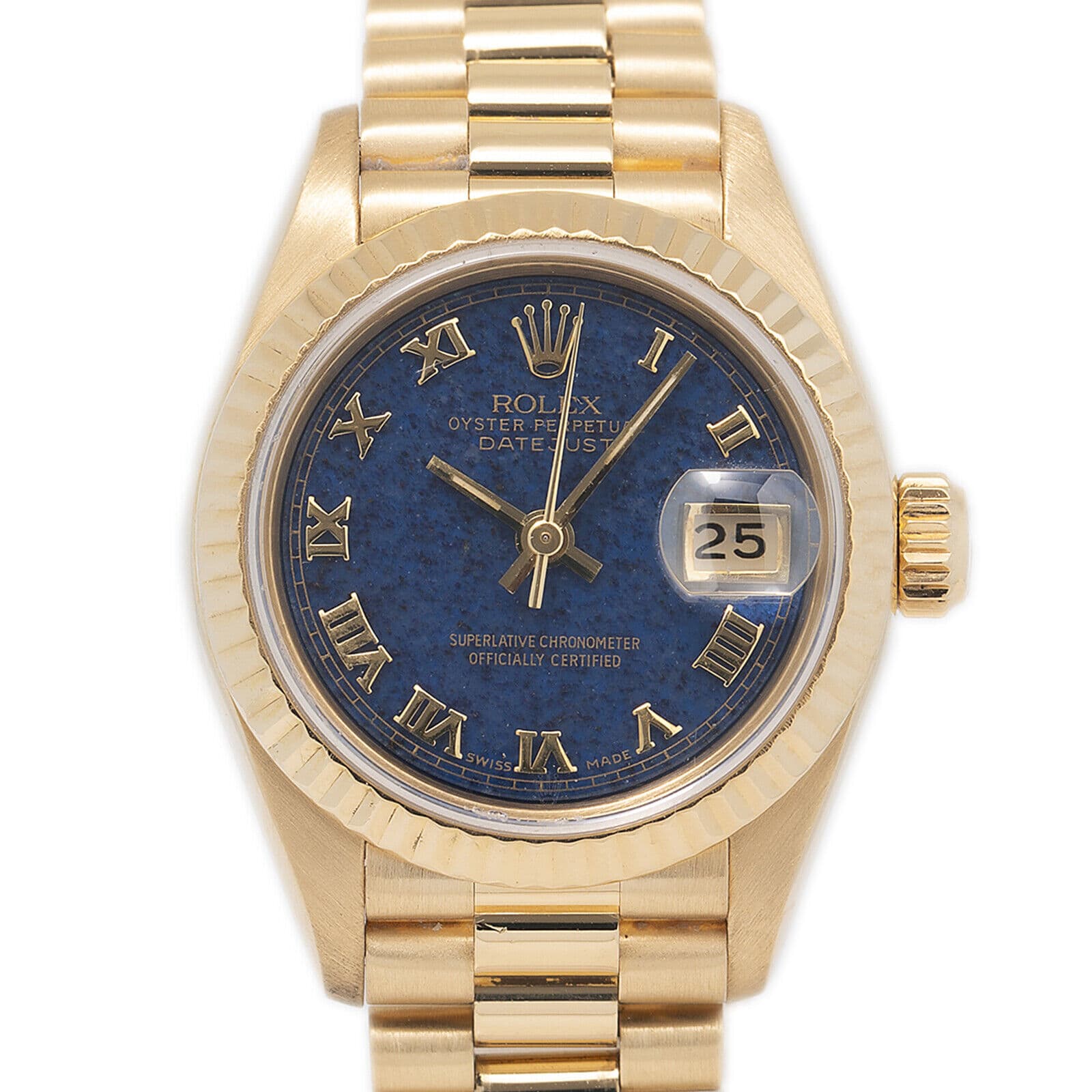 Rolex Lady-Datejust 26 Yellow Gold / Blue Lapis Lazuli / Roman