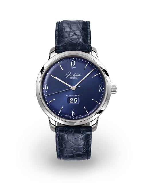 Glashütte Original Sixties Panorama Date Stainless Steel / Blue / Alligator / Pin 2-39-47-06-02-04  Model Image