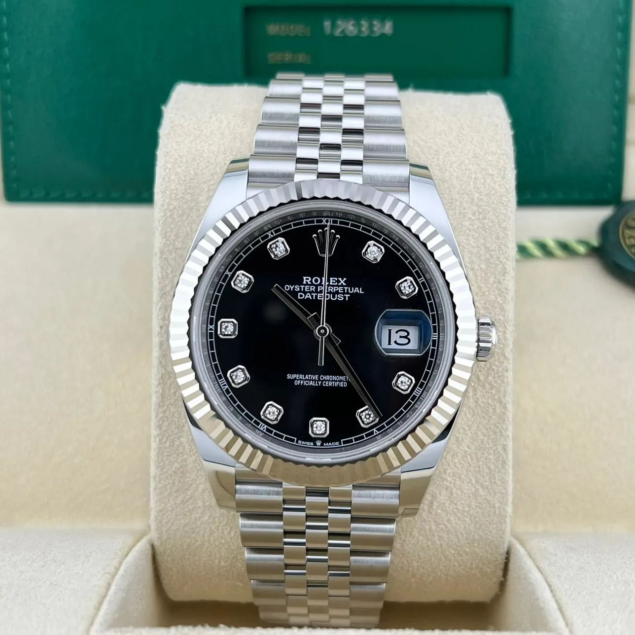 Datejust 41 hot sale black diamond