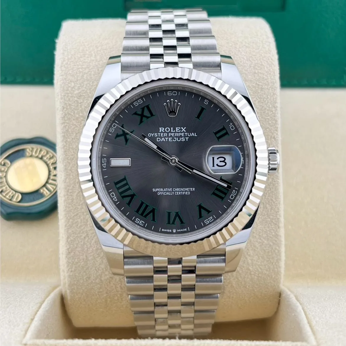 2024 Rolex Datejust 41 "Wimbledon" / Fluted / Jubilee 126334-0022 Listing Image 1
