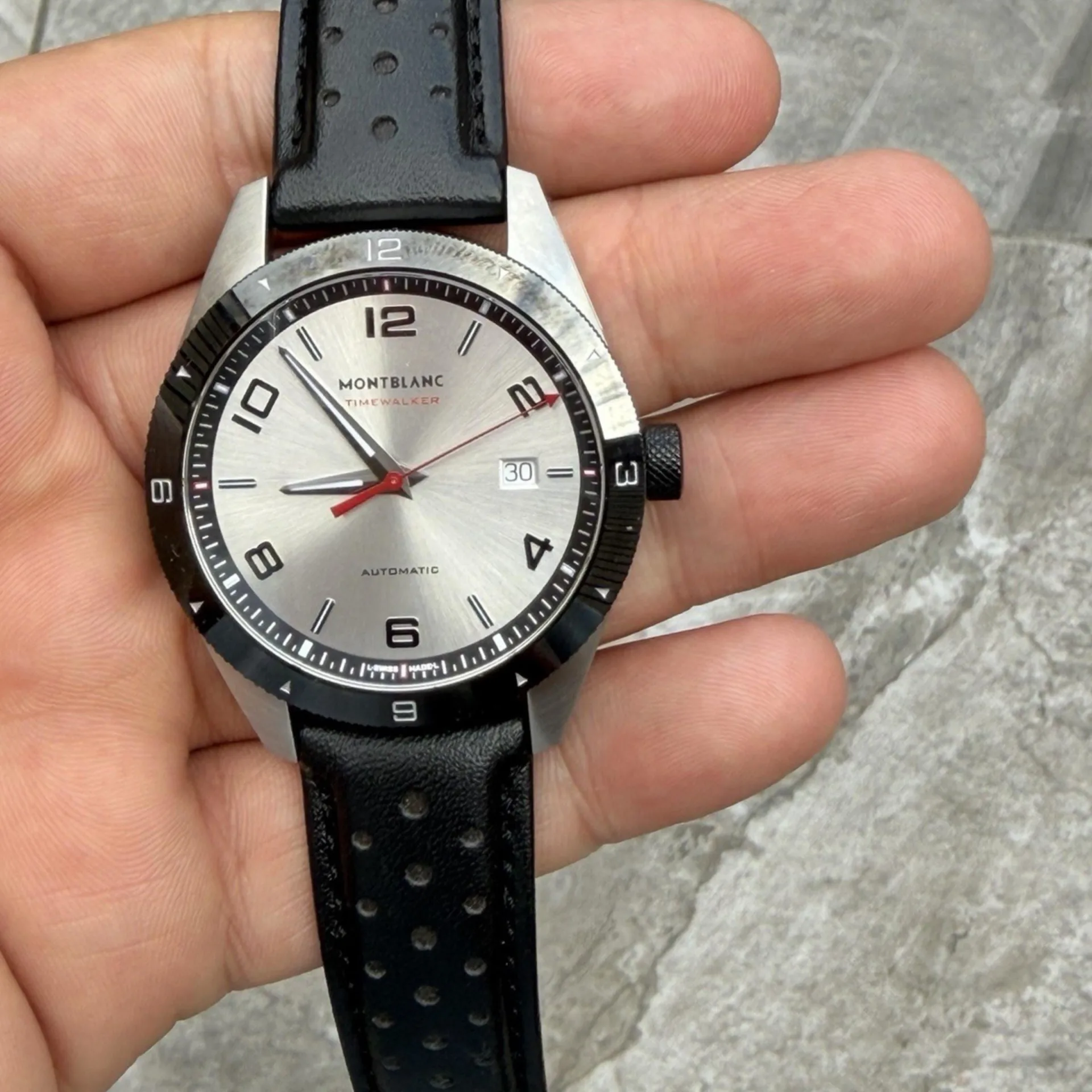 Montblanc TimeWalker 41 Steel / Ceramic / Silvered / Arabic / Strap 116058