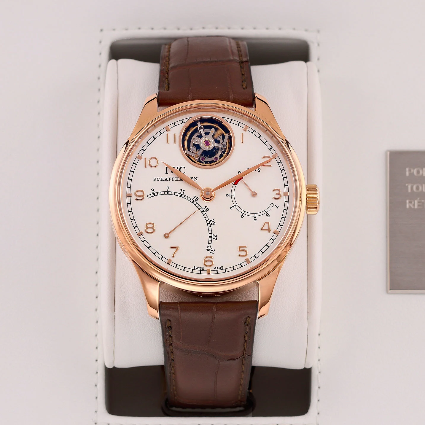 2012 IWC Portuguese Tourbillon Mystère Rétrograde Red Gold / Silver IW5044-02