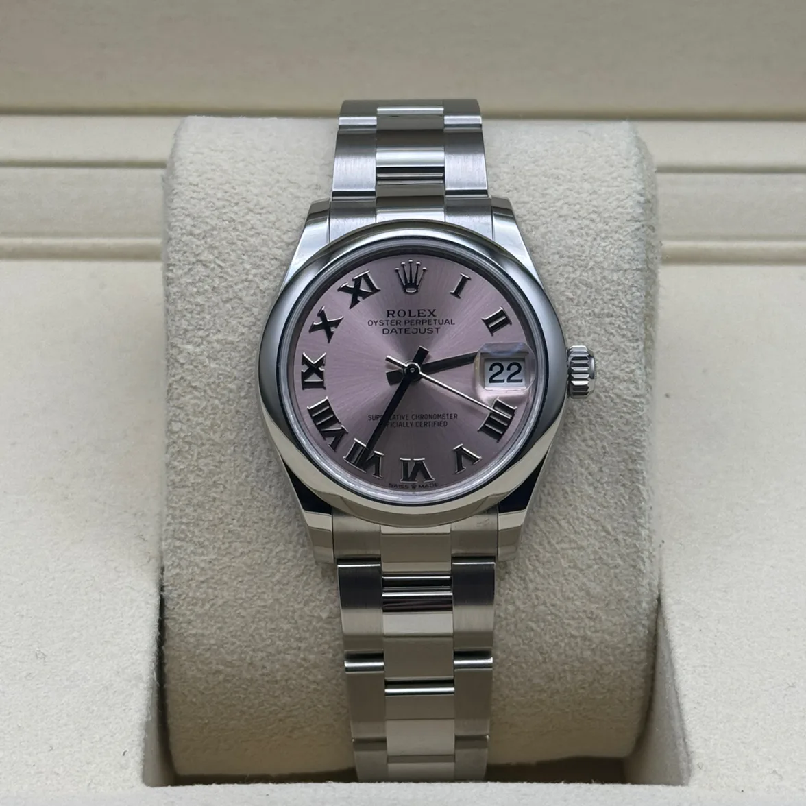 2025 Rolex Datejust 31 Smooth / Pink / Roman / Oyster 278240-0013