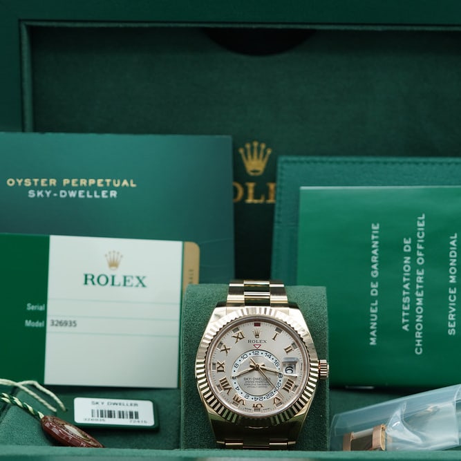 Rolex Sky-Dweller Rose Gold / Sundust / Roman / Oyster 326935-0004