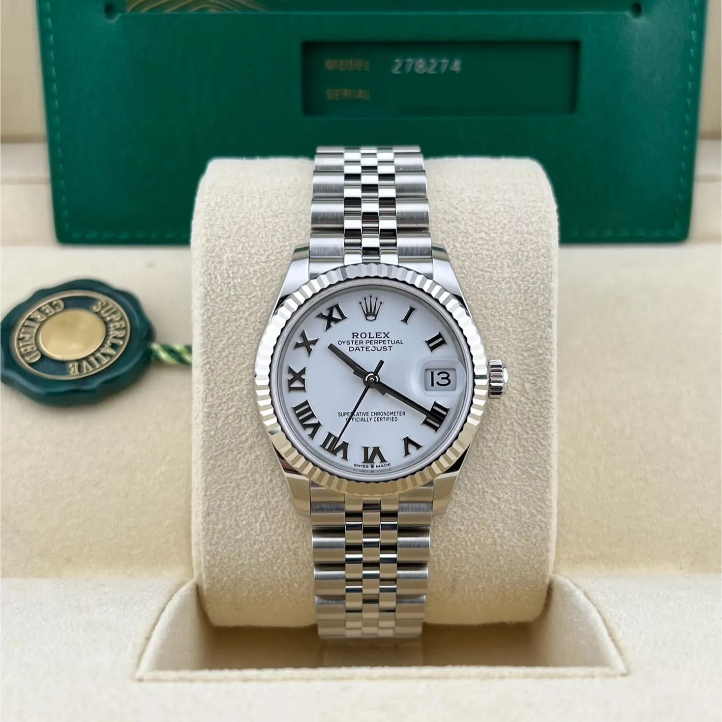 2024 Rolex Datejust 31 Fluted / White / Roman / Jubilee 278274-0010 Listing Image 2