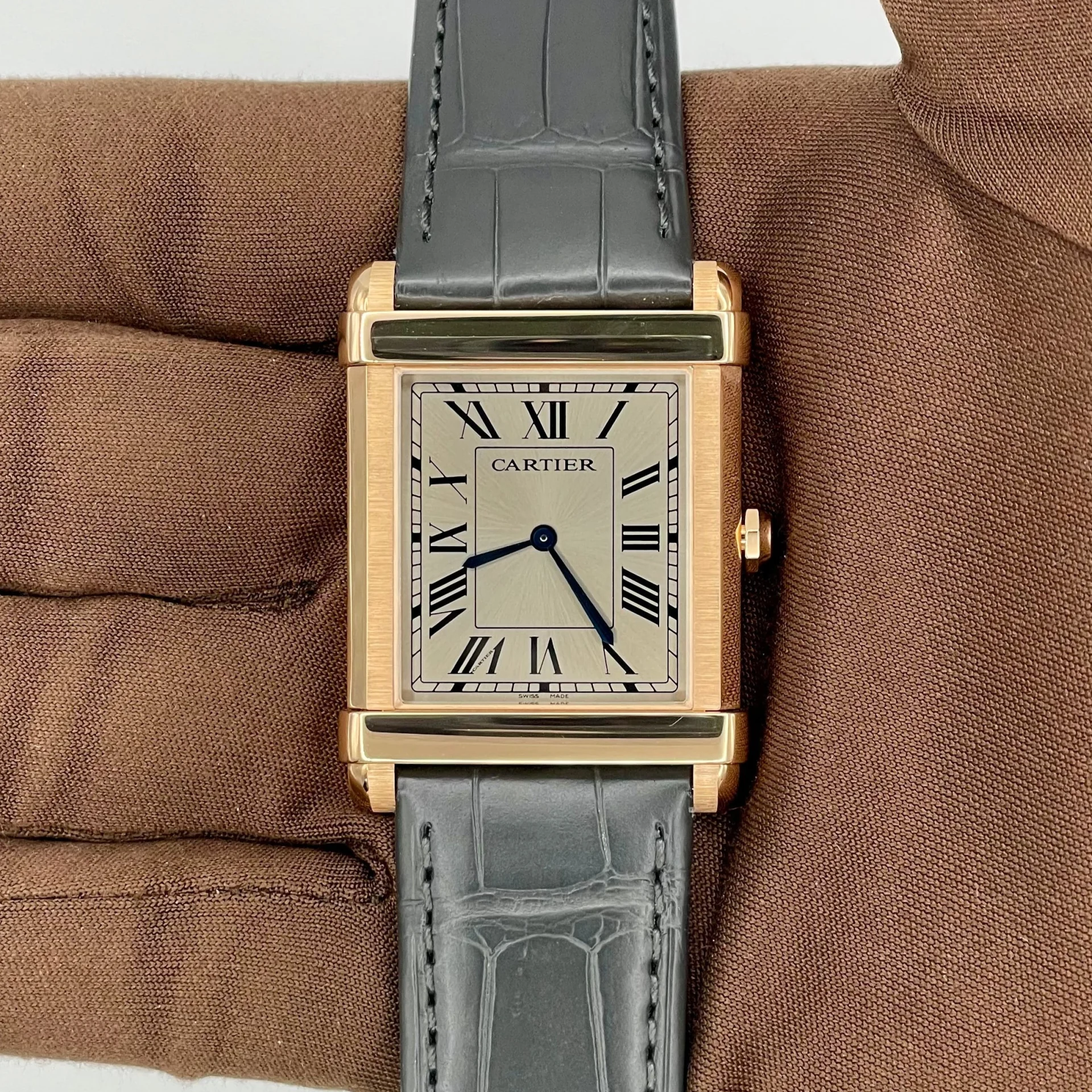 2022 Cartier Tank Chinoise Large Rose Gold / Gray / Roman / Strap - Limited to 150 Pieces WGTA0075
