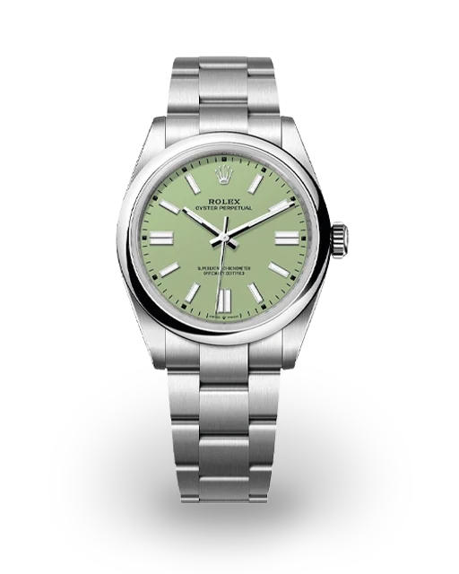 Rolex Oyster Perpetual 41 Steel / Smooth / Pistachio / Oyster 134300-0006  Model Image