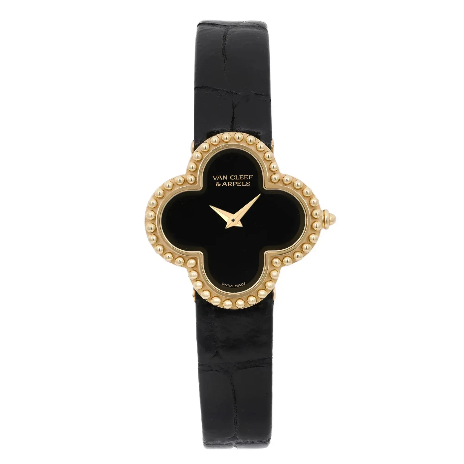 2018 Van Cleef & Arpels Alhambra Quartz Yellow Gold / Diamond-Set / Black Onyx / Strap VCARD21900
