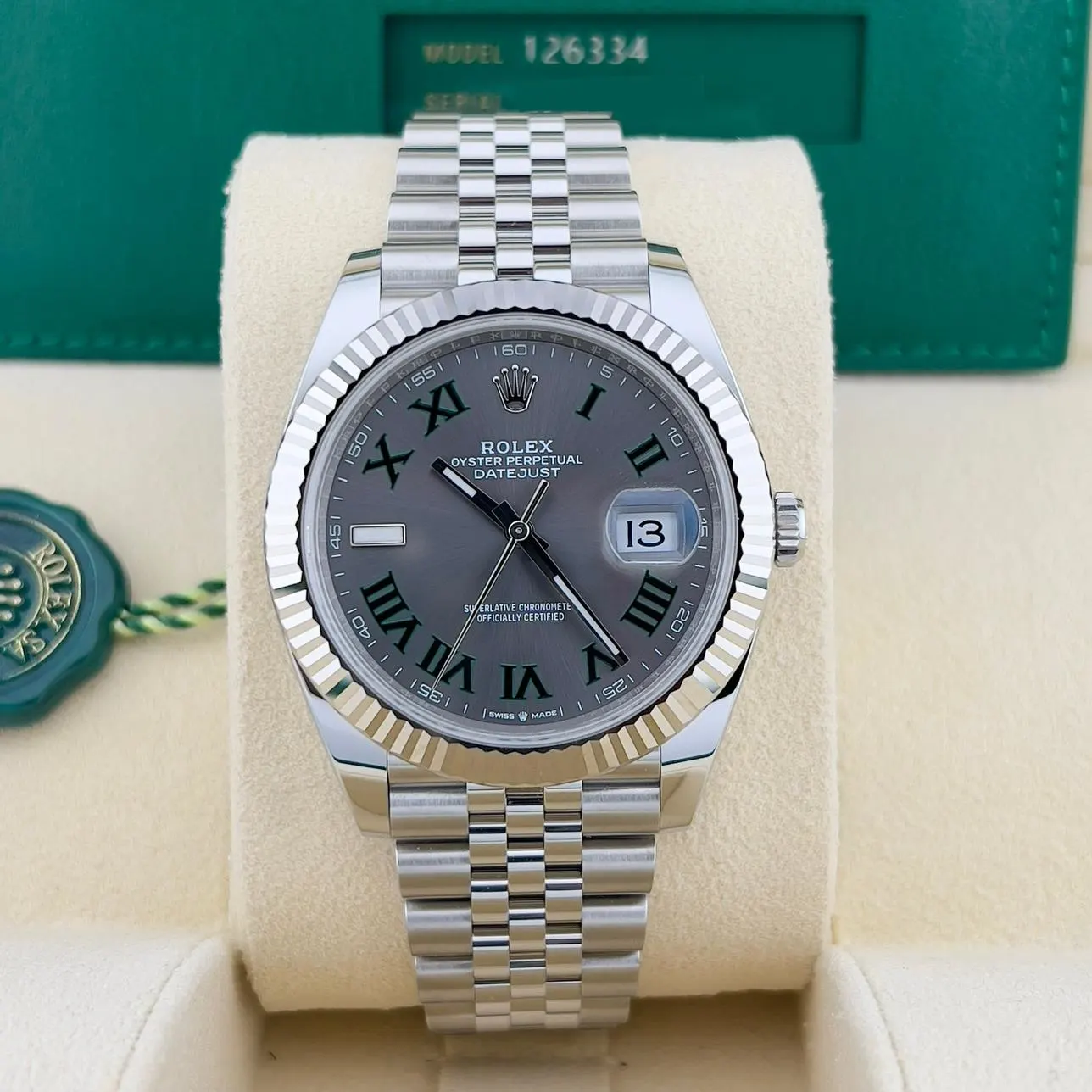 2022 Rolex Datejust 41 "Wimbledon" / Fluted / Jubilee 126334-0022 Listing Image 1