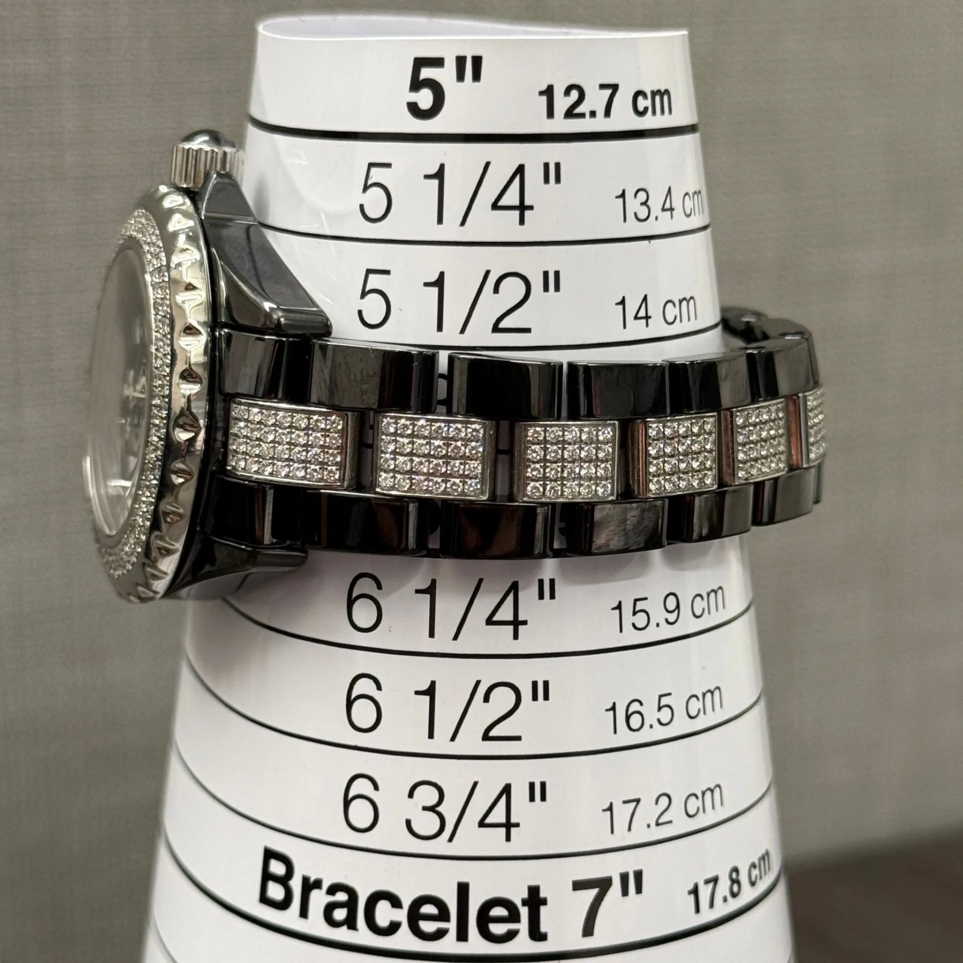 Auction: 2006 Chanel J12 33 Ceramic / Diamond-Set / Black / Arabic