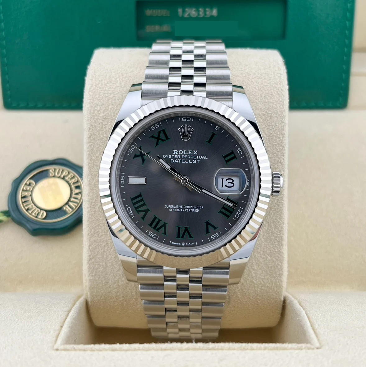 2024 Rolex Datejust 41 "Wimbledon" / Fluted / Jubilee 126334-0022 Listing Image 2