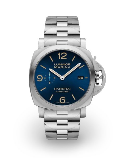 Panerai Luminor 1950  Marina 44 3 Days Automatic Stainless Steel / Blue / Bracelet PAM01058  Model Image