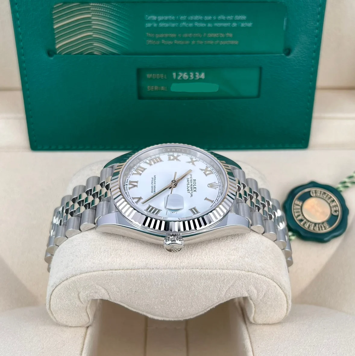 2025 Rolex Datejust 41 Fluted / White / Roman / Jubilee 126334-0024 Listing Image 3