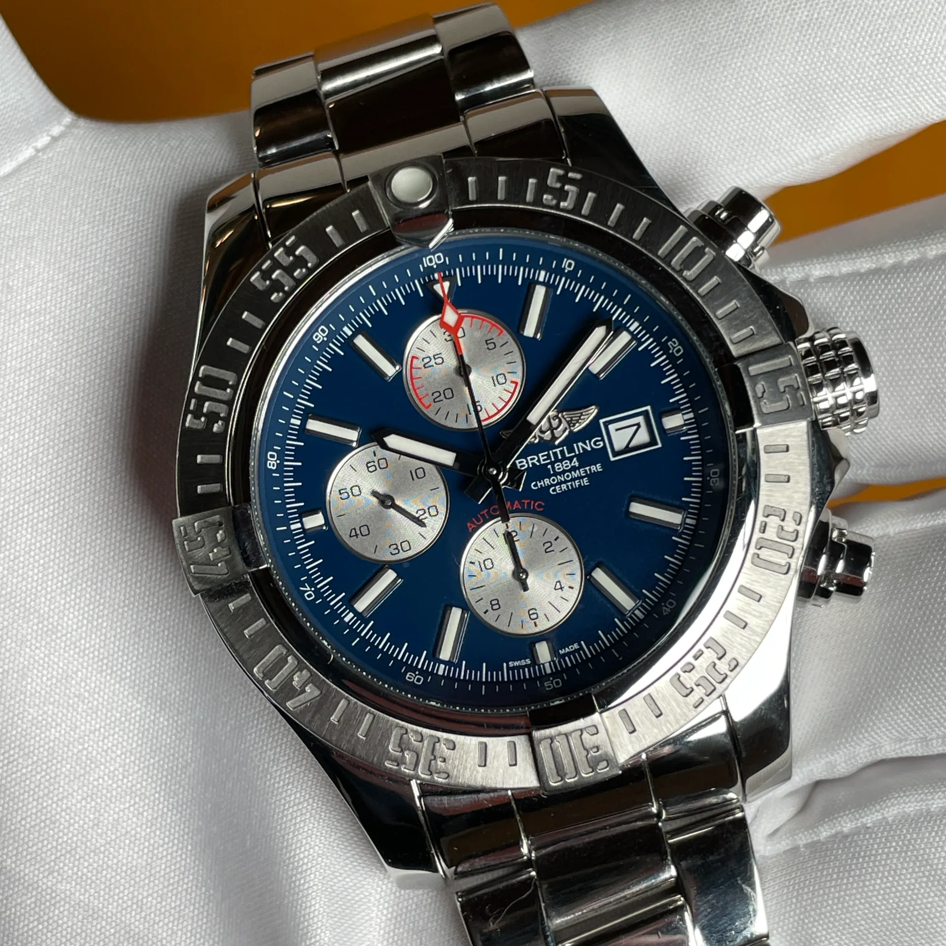 Breitling Super Avenger II 48 Steel / Blue / Bracelet A1337111/C871