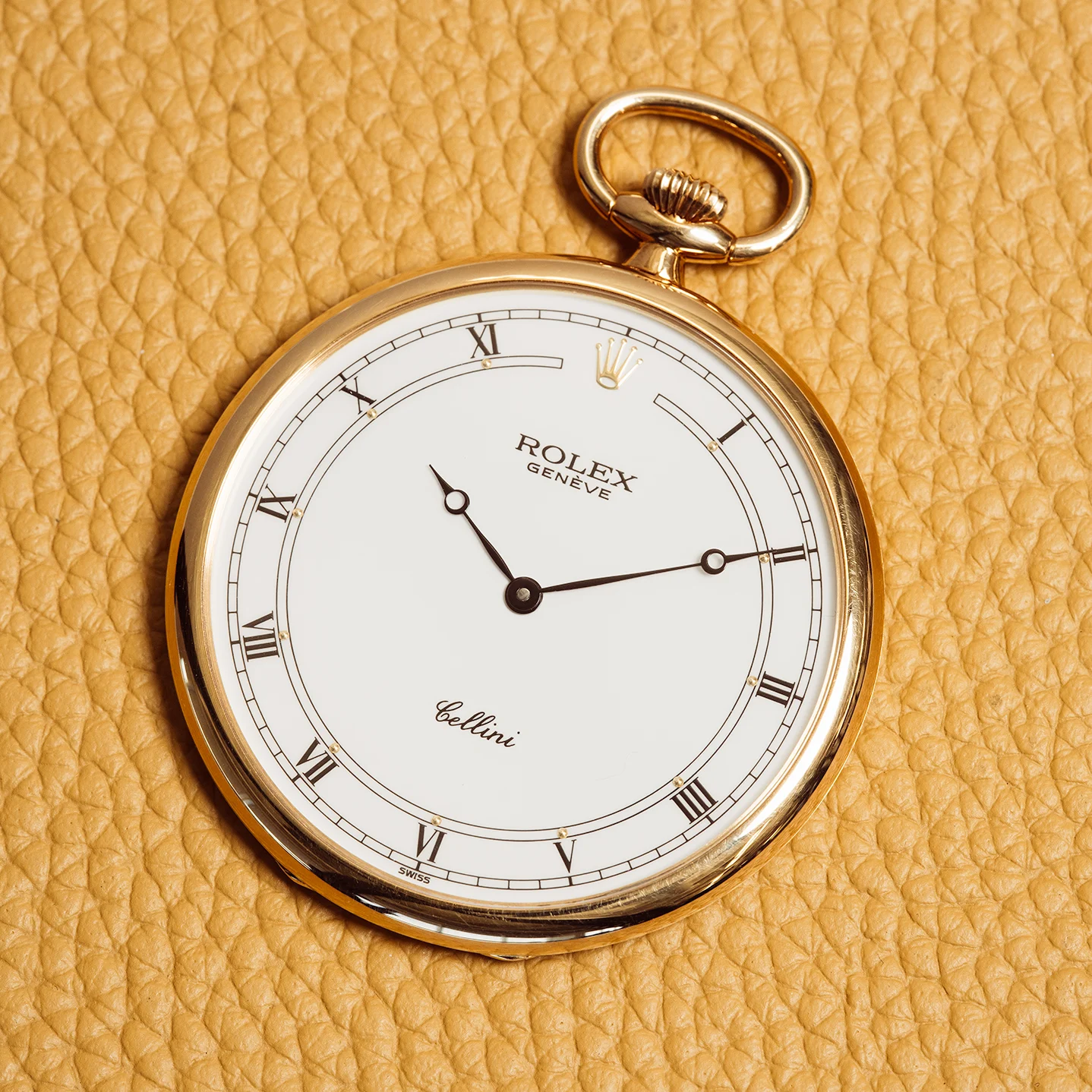 Rolex Cellini Pocket Watch 48 Yellow Gold White Roman 3761/8