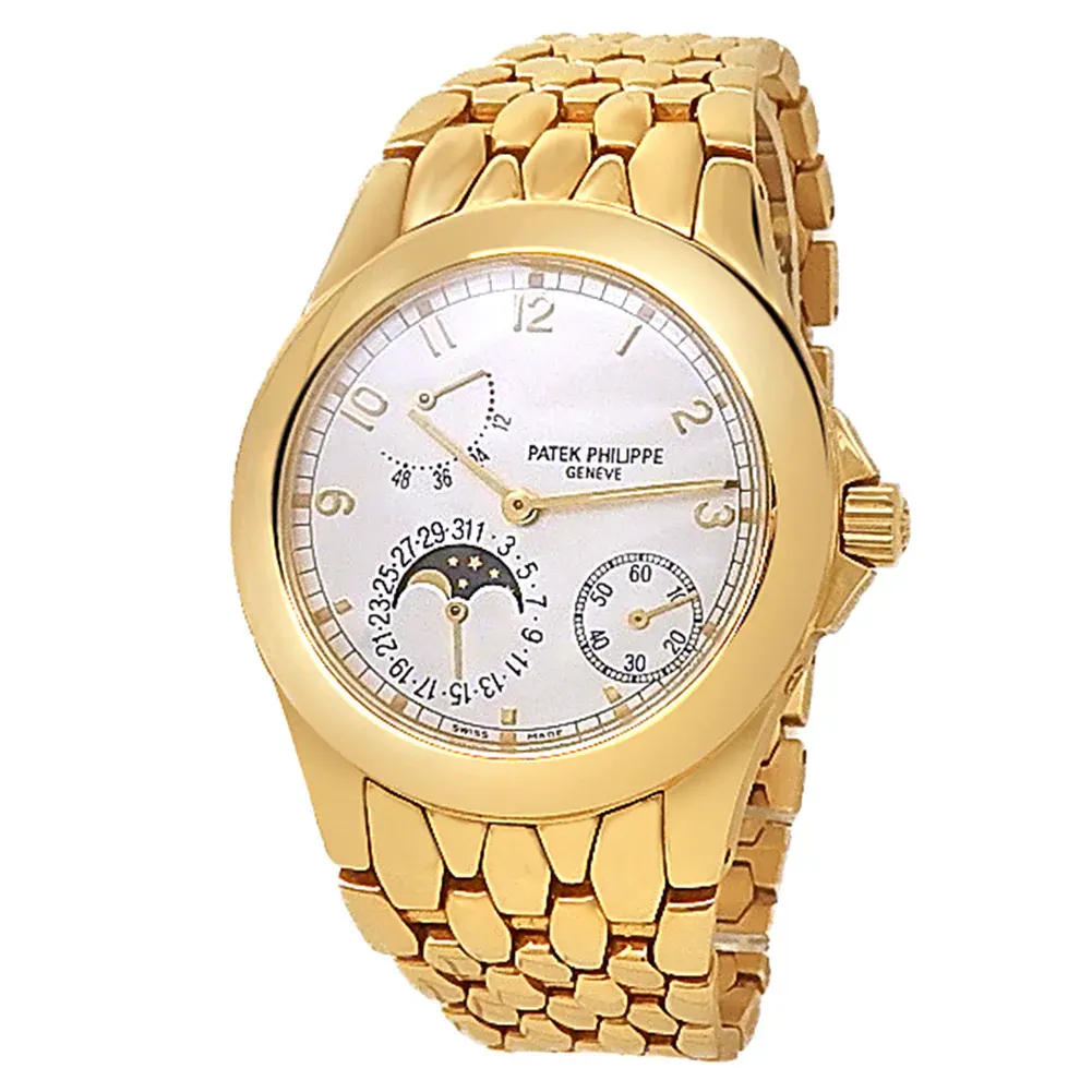 Patek Philippe Neptune Moonphase Power Reserve 37 Yellow Gold / Silvered / Arabic / Bracelet 5085/1J