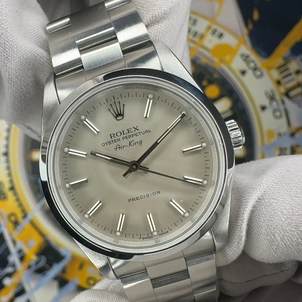 1998 Rolex Air-King 34 Steel / Smooth / Gray / Oyster 14000