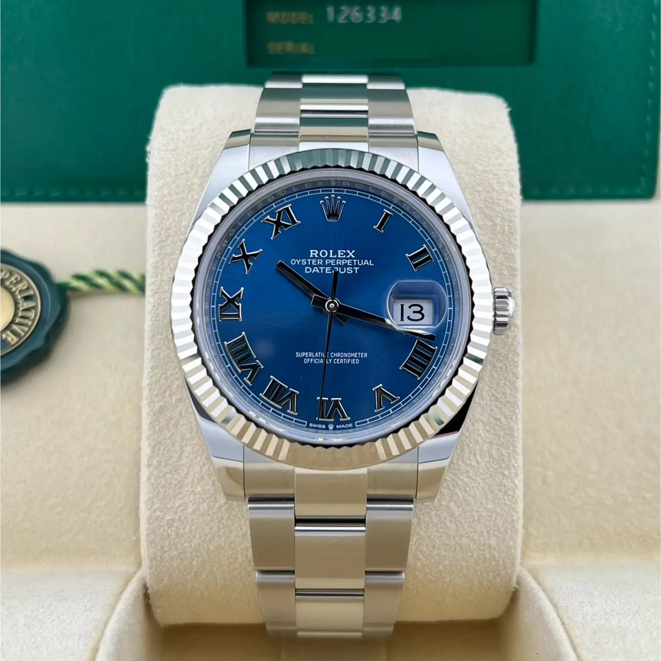 2024 Rolex Datejust 41 Fluted / Blue / Roman / Oyster 126334-0025 Listing Image 2